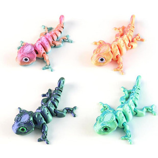 4pcs 3D Printed Chameleon lizard Stress Relief Fidget Toys