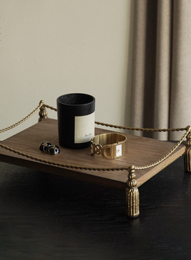 欧式复古创意金属铁艺托盘摆件