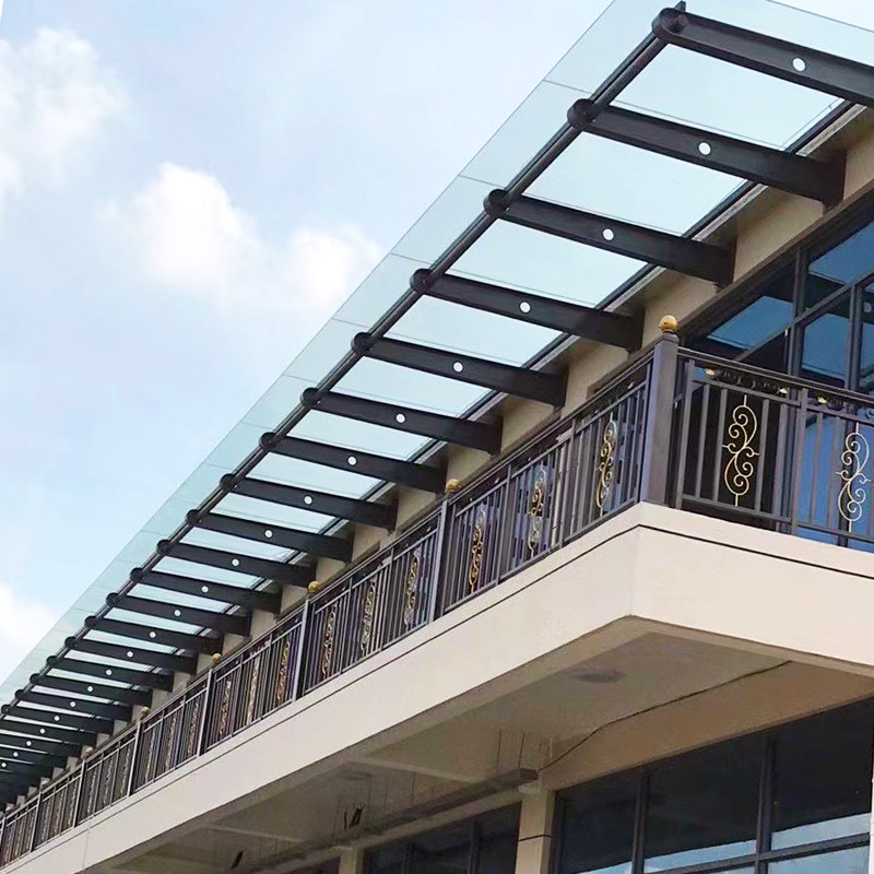 不锈钢玻璃雨棚钢梁支架雨篷牛腿挑梁钢结构玻璃幕墙玻璃支架定制