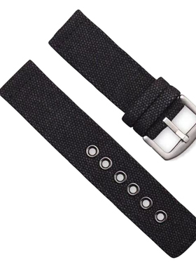 军绿色通用户外运动尼龙表带 黑色帆布手表带20 22mm表带男款耐用