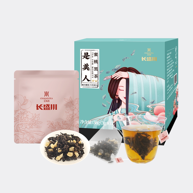 冷泡茶花茶组合 水蜜桃黑茶36g便携袋泡茶浓香型花果粒养生茶茶叶