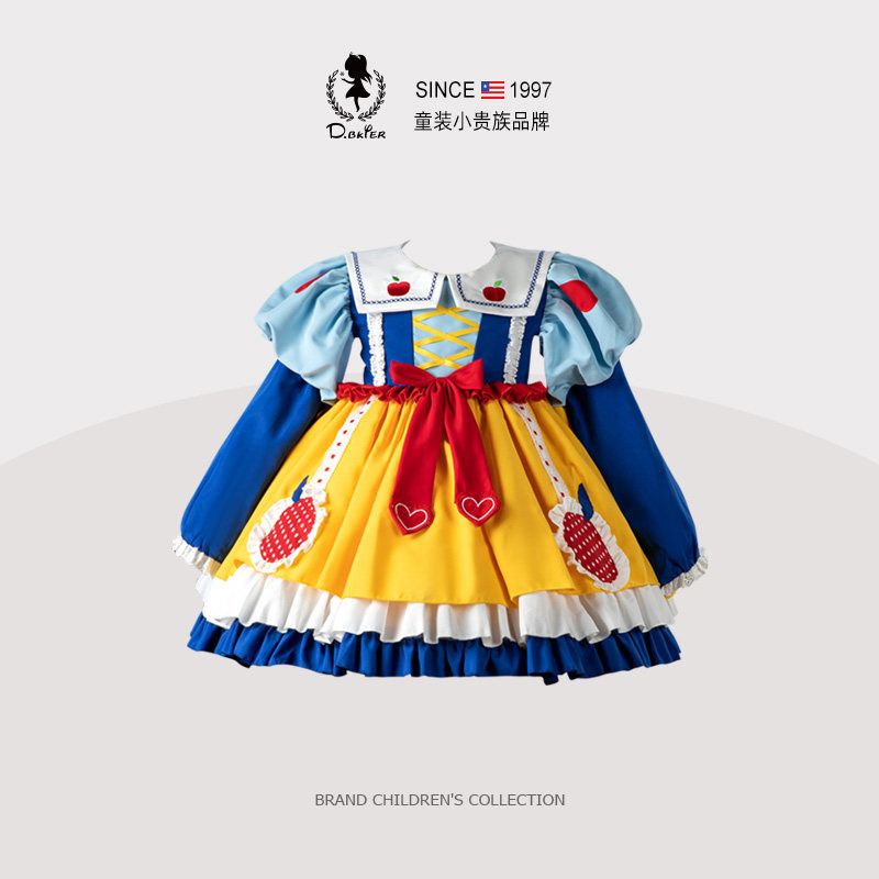 Hi！Fish【品牌推荐】白雪公主裙女童洛丽塔高级感宝宝生日裙子春