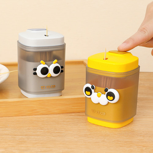 可爱按压牙签盒自动弹出牙签筒