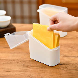 整理神器 日本芝士片收纳盒冰箱侧门奶酪片储物保鲜盒黄油专用分装