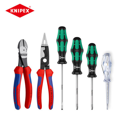 KNIPEX德国凯尼派克工具电工装配套装斜口钳装配钳工具包工具套装