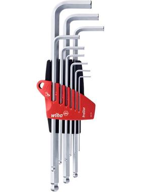 wiha威汉滑板型球头内六角L扳手套装，9支装369S9 ProStar铬钒钢0