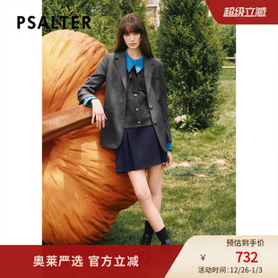 外套秋 PSALTER诗篇知识分子青藤学院风羊毛西装 梭织羊毛
