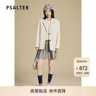 PSALTER诗篇简约廓形平驳西装 领牛仔面料西服女外套2025夏款