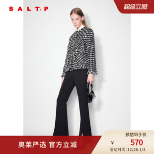 纹短外套棉服冬季 SALT.P可颜珠片花纱小香风格 款 桑蚕丝