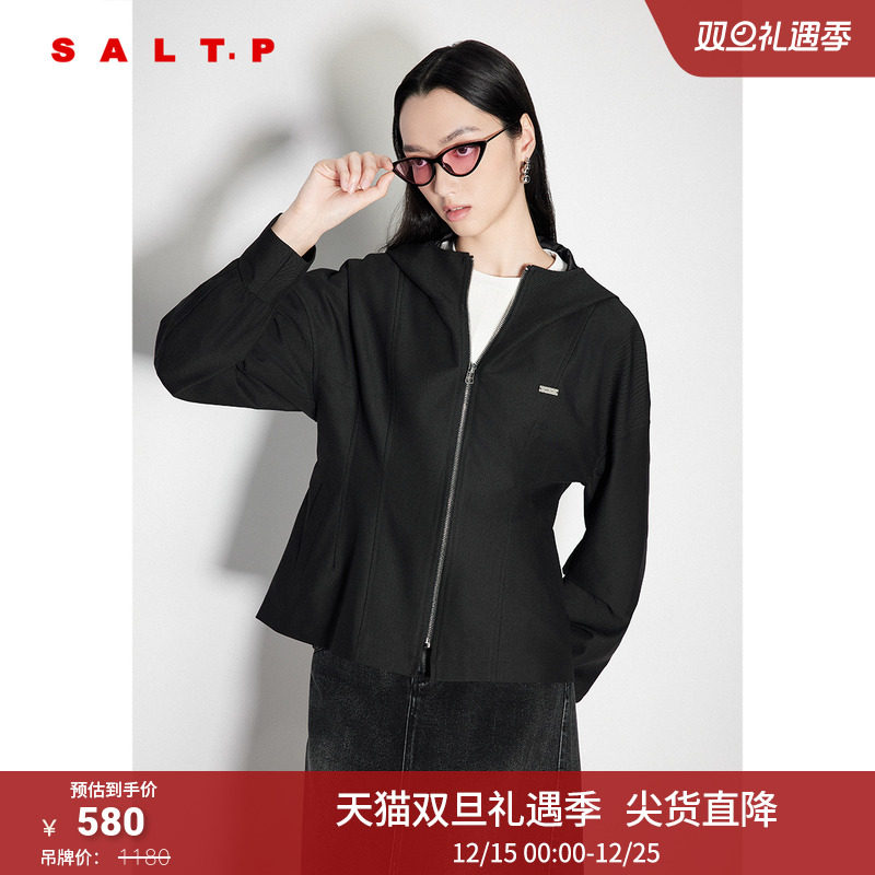 SALT.P可颜高密斜纹肌理设计感机能风飞行夹克连帽外套2024秋