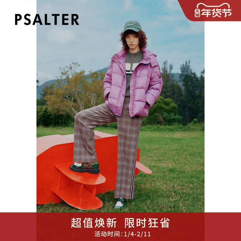 PSALTER诗篇冬复古学院风格纹阔腿直筒裤休闲裤,女装/女士精品,休闲裤,淘宝优惠券,粉丝福利购,淘宝优惠卷