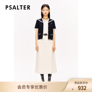 针织衫 开衫 PSALTER诗篇海军领天丝莱赛尔短袖 夏 智性学院风