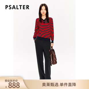 冬款 100%绵羊毛 PSALTER诗篇学院智性条纹polo衫 针织衫