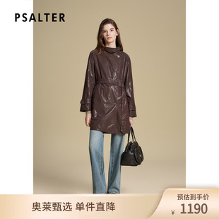 诗篇专选涂层面料雾面哑光挺括宽松插肩袖风衣外套2025秋款