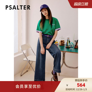 牛仔裤 PSALTER诗篇宽松复古水洗阔腿直筒裤 2024夏 100%纯棉