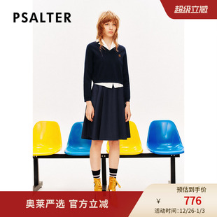 PSALTER诗篇百褶背心连衣裙撞色学院风针织衫 两件套2024春款