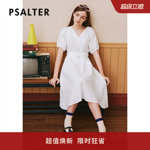 连衣裙 诗篇专选秋V领腰带千金风衬衫 奥莱4折