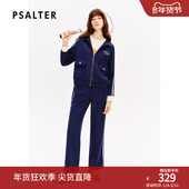 PSALTER诗篇宽松立领学院海军风休闲运动针织外套春款