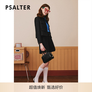 PSALTER诗篇秋宽松翻领学院小香风珠片短外套 春夏热卖