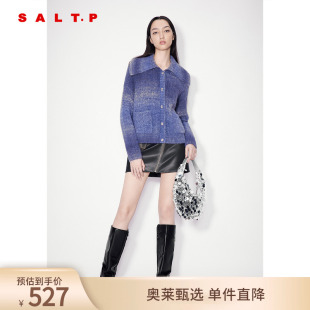 冬款 丁达尔系列 SALT.P可颜大翻领渐变花纱开衫 外套毛衫