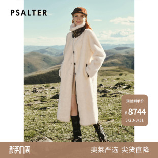 PSALTER诗篇皮毛一体过膝长款 大衣皮草外套2025冬款