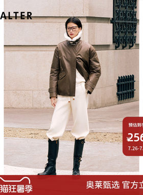 PSALTER诗篇复古光泽涂层皮毛翻边箱型羽绒服2025冬季款