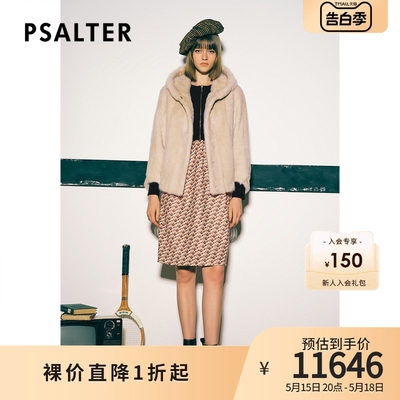 PSALTER诗篇冬宽松连帽时尚水貂毛外套皮草