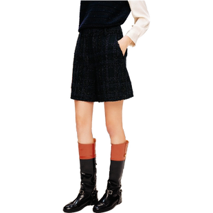 [智性学院风]PSALTER诗篇休闲百搭粗花呢格纹短裤休闲裤春款