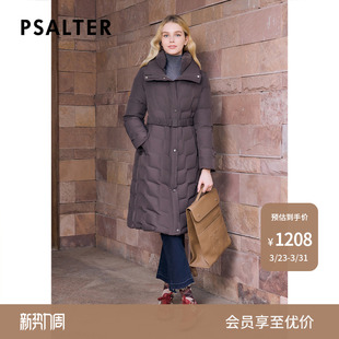 诗篇专选美拉德鹅绒服立领修身 腰带收腰白鹅绒羽绒服冬款