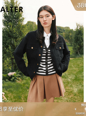 PSALTER诗篇男女同款重工立体刺绣复古学院风牛仔外套冬款