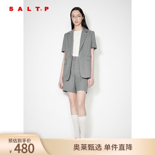 休闲裤 短裤 美丽诺羊毛 2024秋 SALT.P可颜宽松直筒简约条纹西装