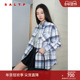 外套棉服冬 款 桑蚕丝 SALT.P可颜蚕丝棉填充格纹衬衫