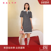 SALT.P可颜夏复古学院风假两件西装 格雷系女孩 裙连衣裙