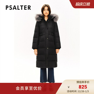 诗篇专选狐狸毛领连帽弹力司马克腰带收腰白鸭绒羽绒服冬款