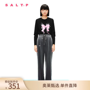SALT.P可颜2024春甜美慵懒趣味梦幻蝴蝶结上衣卫衣