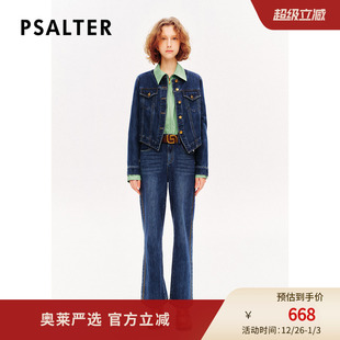 款 减龄圆领牛仔短外套2025春季 截短式 PSALTER诗篇复古时尚