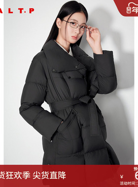 SALT.P可颜立翻领宽松系带简约一手长白鸭绒羽绒服2024冬