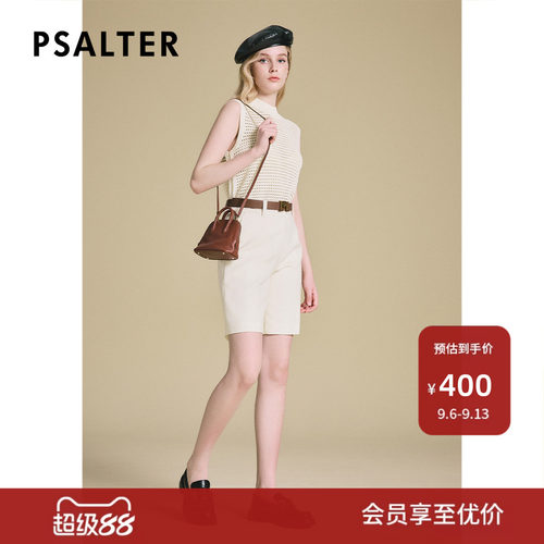 PSALTER诗篇高腰显瘦宽松阔腿西装裤休闲五分短裤女2025春新款