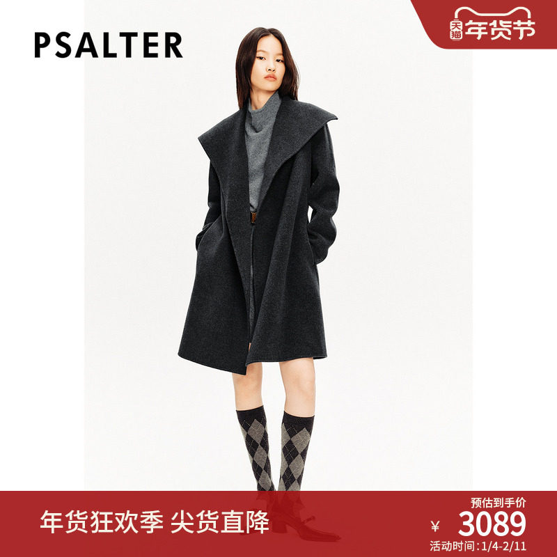 PSALTER诗篇羊毛混纺斗篷翻领双面毛呢大衣外套冬季,女装/女士精品,毛呢外套,淘宝优惠券,粉丝福利购,淘宝优惠卷