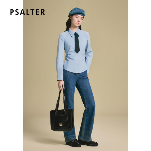 【春夏主推】PSALTER诗篇收腰抗皱尖领长袖设计感衬衫