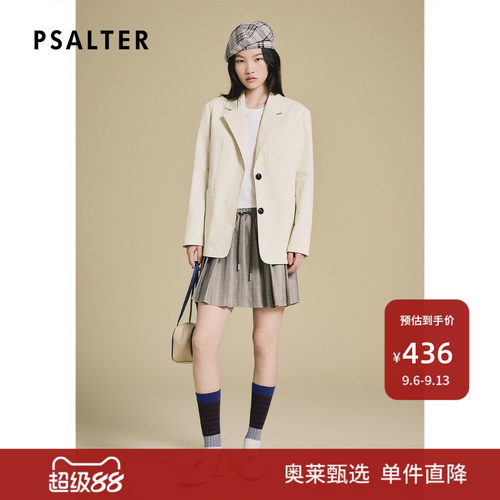 PSALTER诗篇简约廓形平驳西装领牛仔面料西服女外套2025夏款