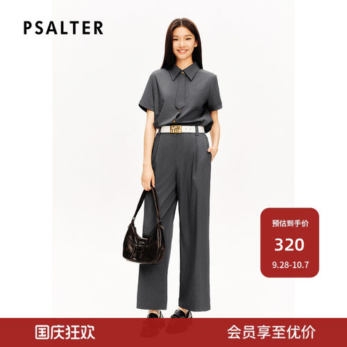 [智性学院风]PSALTER诗篇简约百搭减龄领带翻领短袖衬衫夏