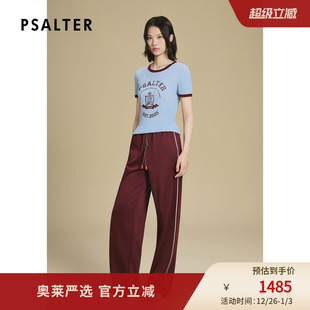 新款 PSALTER诗篇撞色织带高腰抽绳阔腿休闲女裤 2025秋季
