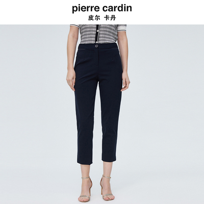 商场同款皮尔卡丹女秋季新款藏蓝色修身显瘦职场西裤P4114T4014N0