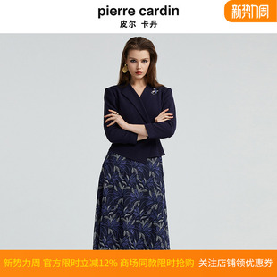 皮尔卡丹女装 浪漫假两件连衣裙P4319E4991N0 秋冬醋纤蕾丝拼接时尚