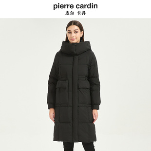 皮尔卡丹女装冬季新款黑色鸭绒保暖外套简约气质羽绒服CD54YL005