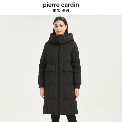 皮尔卡丹女装冬季新款黑色鸭绒保暖外套简约气质羽绒服CD54YL005
