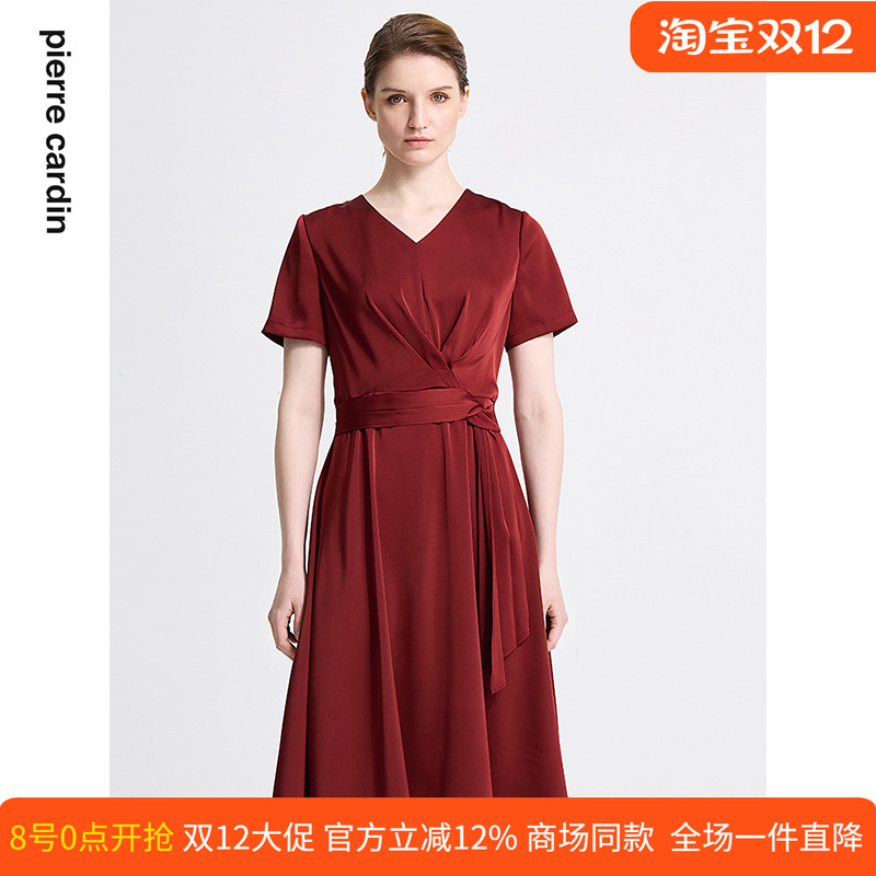 通勤淑女纯色修身连衣裙