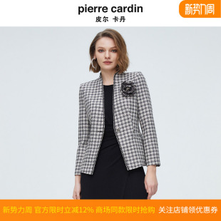 香风粗花格子职场西装 新款 通勤上衣P4111U4049B3 秋季 皮尔卡丹女装