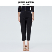 女显瘦铅笔裤 九分小脚裤 P4114T4006B0 黑色开叉薄款 皮尔卡丹女秋季